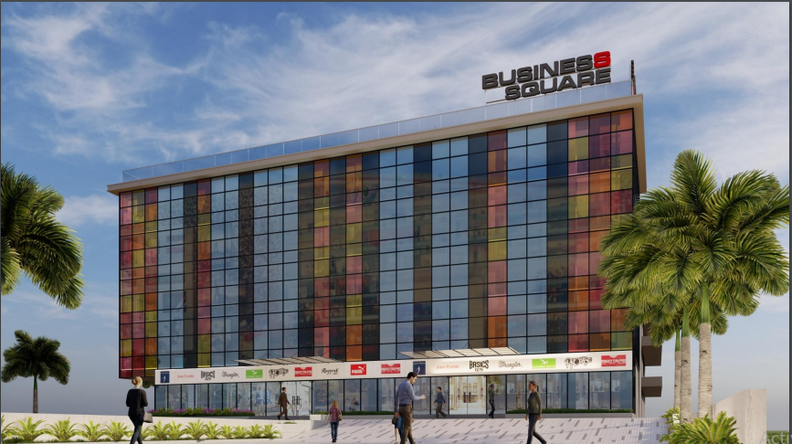 Business Square Kothaguda Modern Glass Elevation