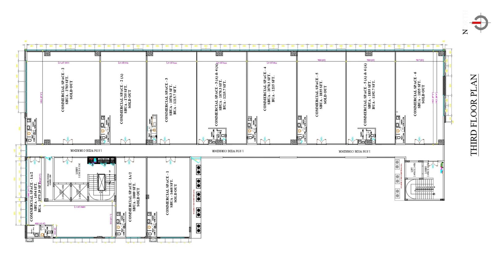 Interlux 3rd Floor Office Unit 1A / 3 Floor Plan Blueprint
