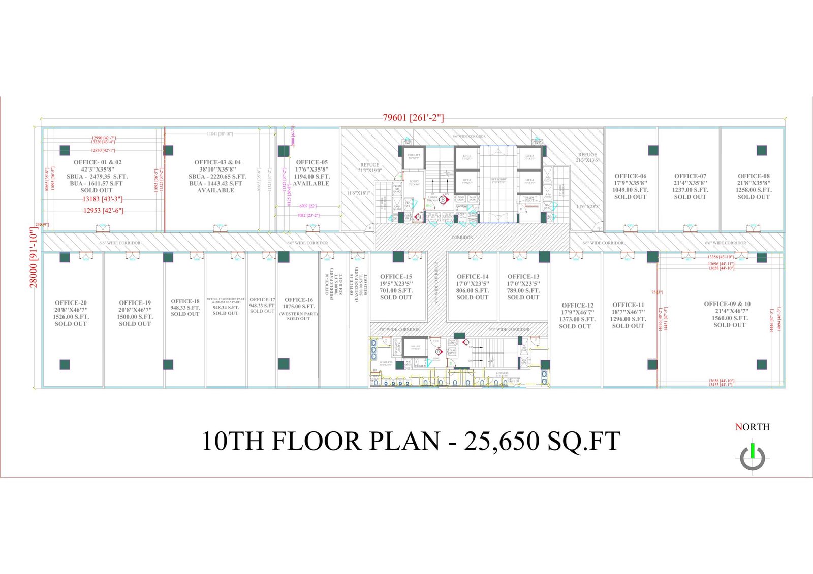 10th Floor Office Space Floor Plan Layout